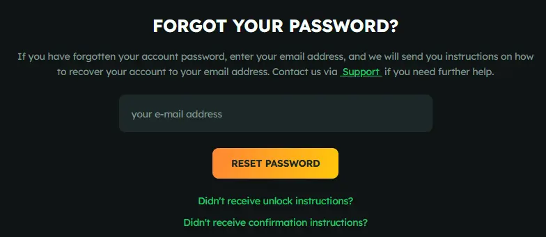 Password for FoxSlots Casino Login