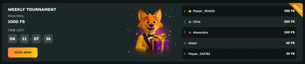 Weekly Tournament at Fox Slots